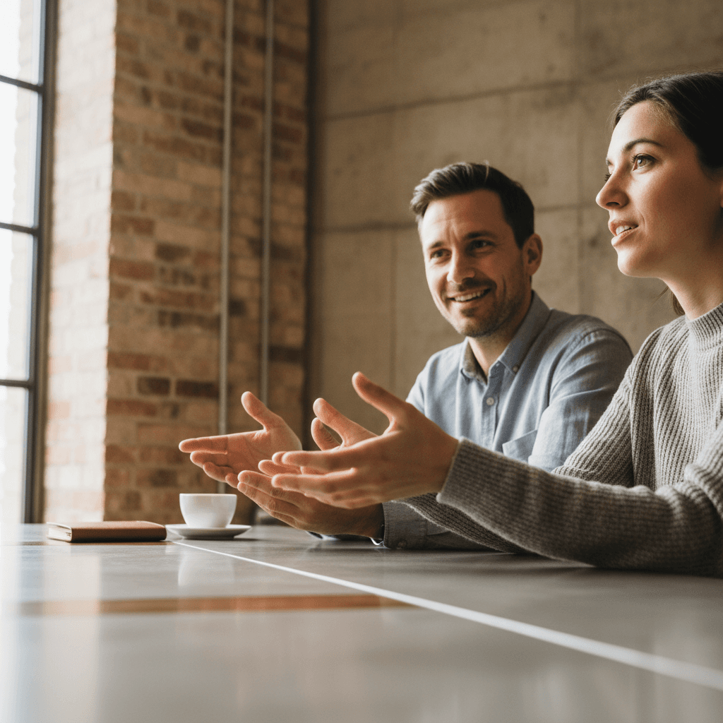 Guest speaker during podcast recording session